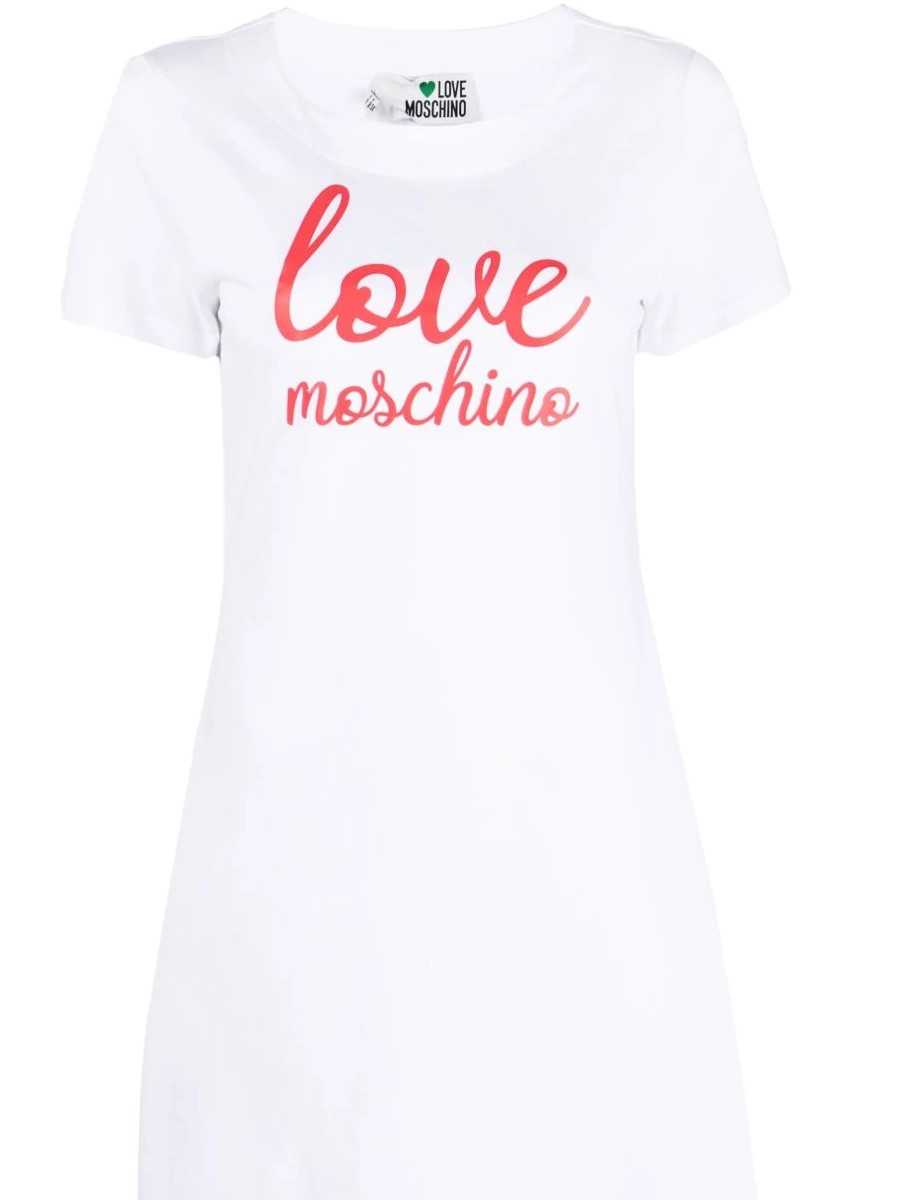 logo-print Love Women T-shirt dress Moschino cotton 0407